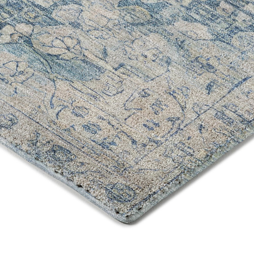 Luxury Washable Indoor/Outdoor Tabrook Blue 9' x 12' Rug. Picture 2
