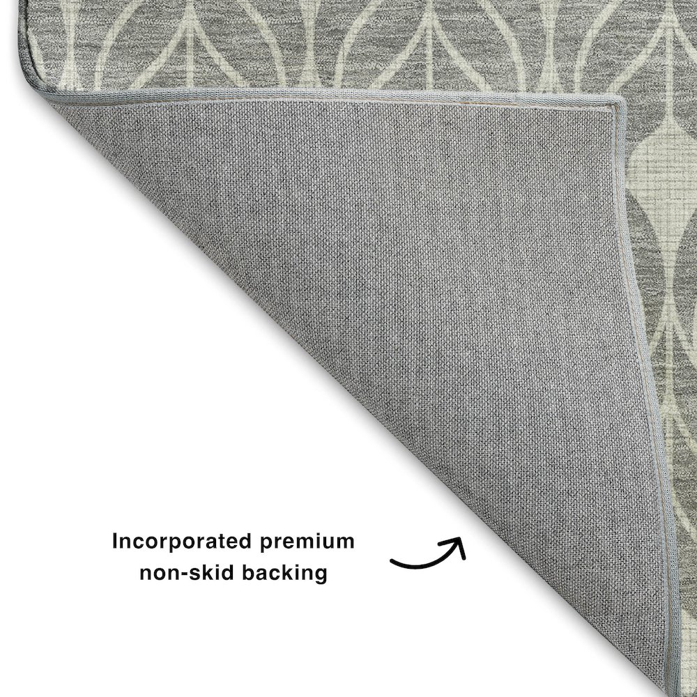 Luxury Washable Indoor/Outdoor The Reserve Gray 9' x 12' Rug. Picture 4