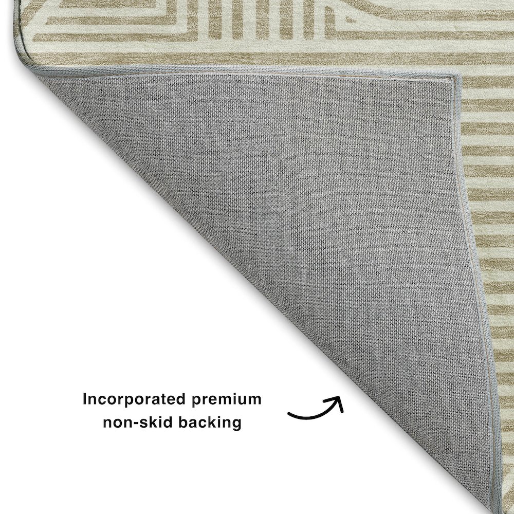 Luxury Washable Indoor/Outdoor The Reserve Putty 9' x 12' Rug. Picture 4