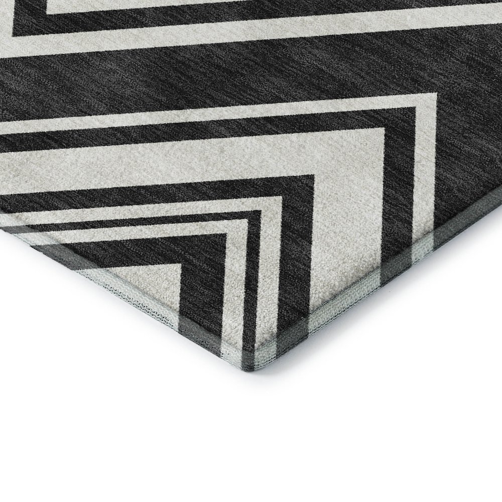 Luxury Washable Indoor/Outdoor The Reserve Black 9' x 12' Rug. Picture 2