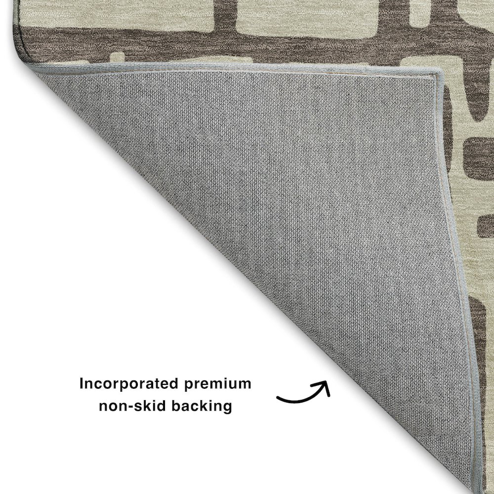 Luxury Washable Indoor/Outdoor The Reserve Chocolate 9' x 12' Rug. Picture 4