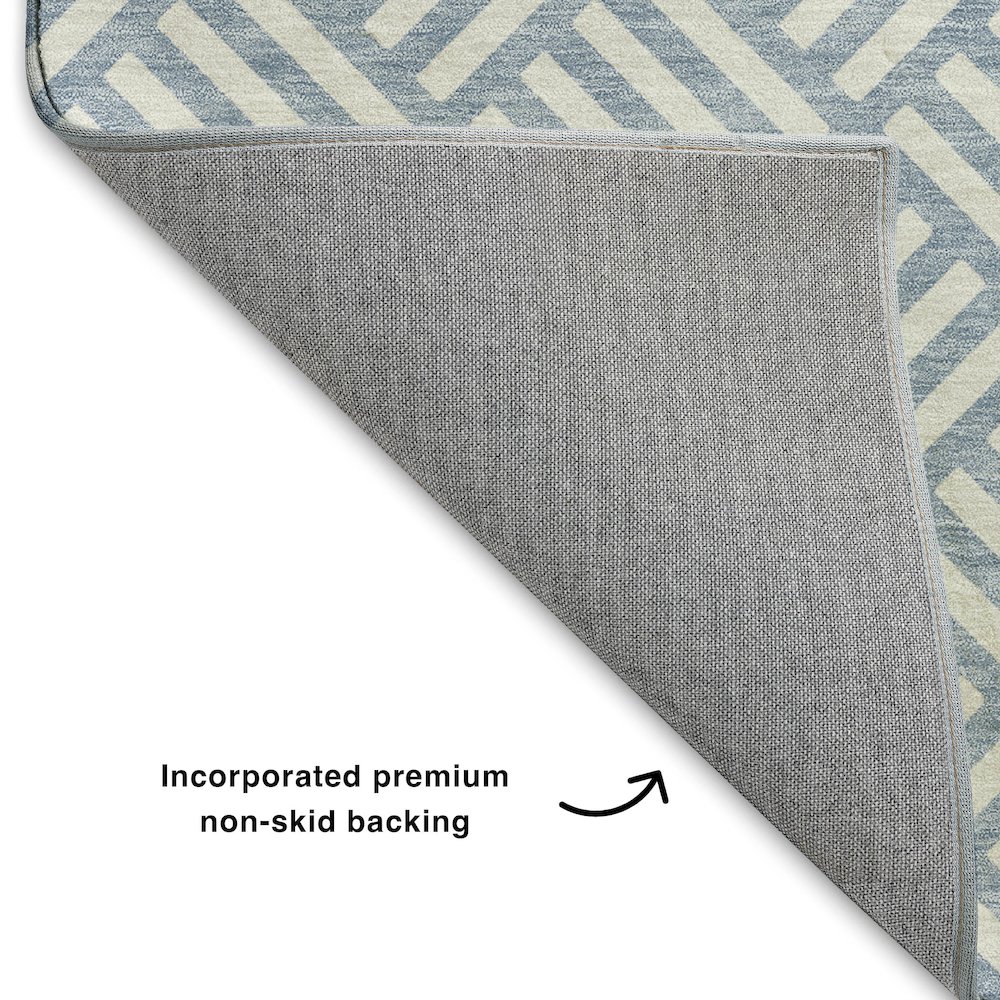 Luxury Washable Indoor/Outdoor The Reserve Denim 9' x 12' Rug. Picture 4