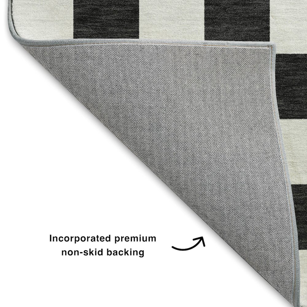 Luxury Washable Indoor/Outdoor The Reserve Black 9' x 12' Rug. Picture 4