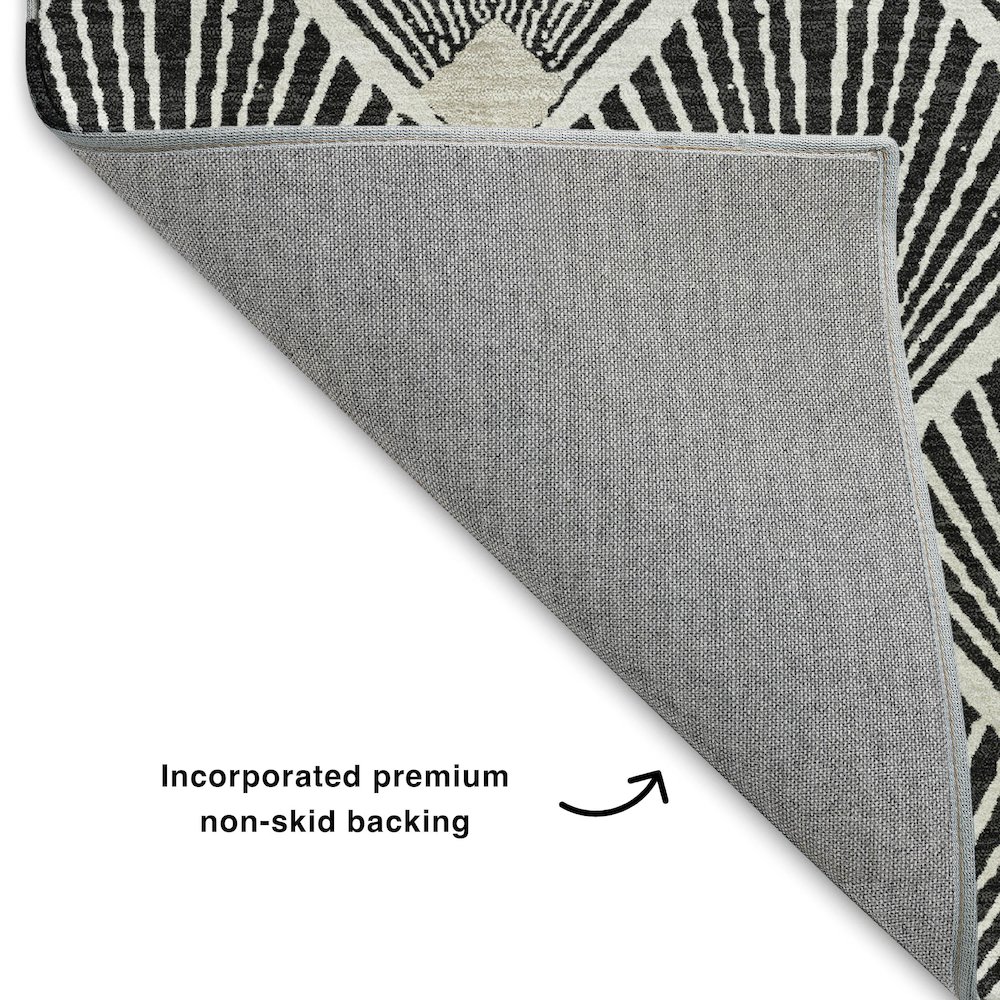 Luxury Washable Indoor/Outdoor The Reserve Black 9' x 12' Rug. Picture 4