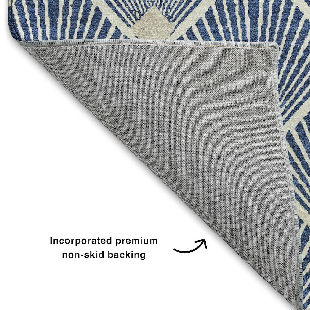 Luxury Washable Indoor/Outdoor The Reserve Navy 9' x 12' Rug. Picture 4