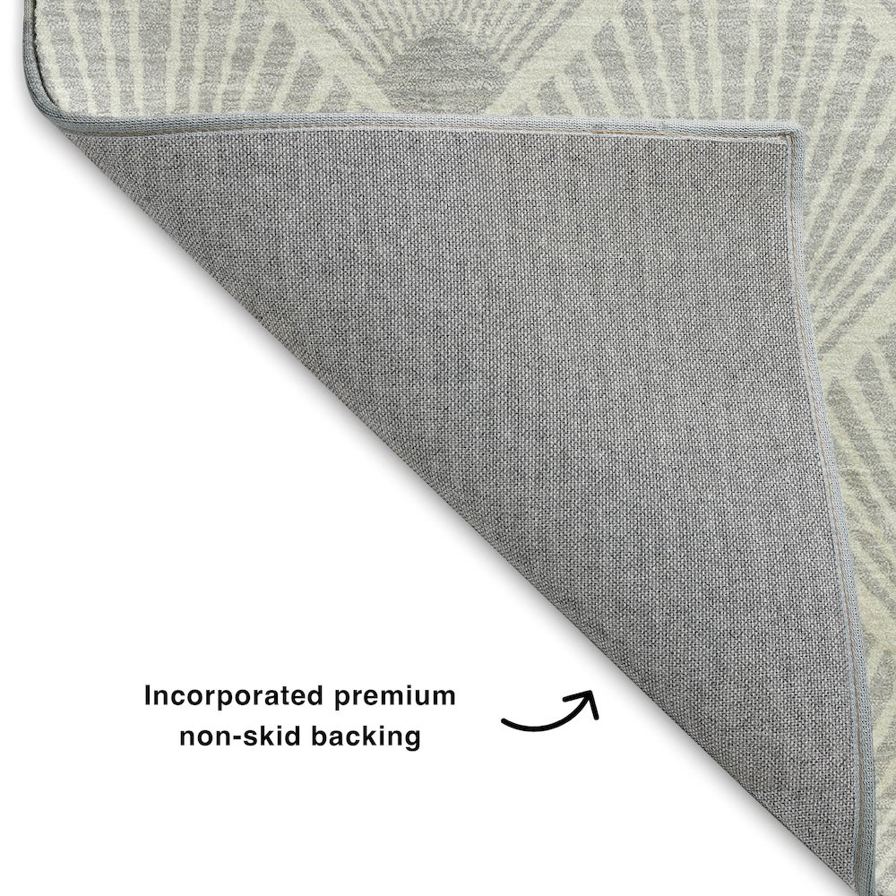Luxury Washable Indoor/Outdoor The Reserve Silver 9' x 12' Rug. Picture 4