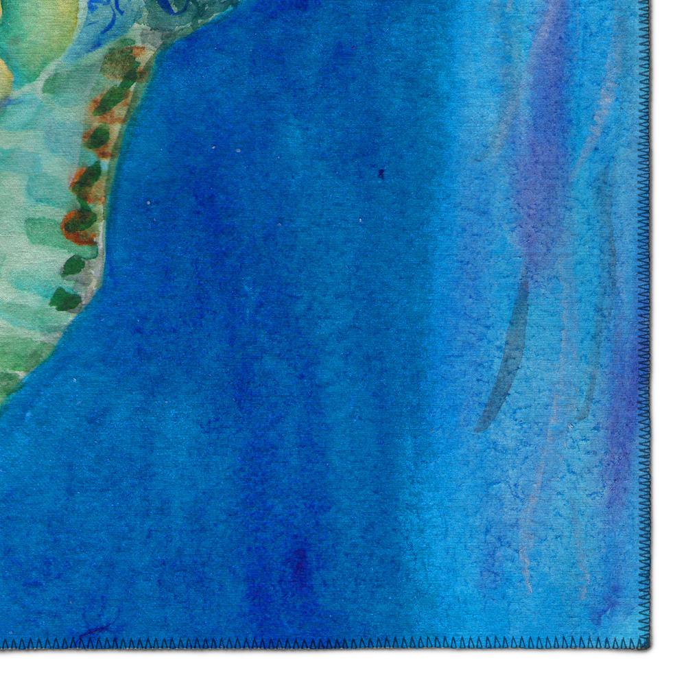 Indoor/Outdoor Harpswell AHP33 Blue Washable 9' x 12' Rug. Picture 3
