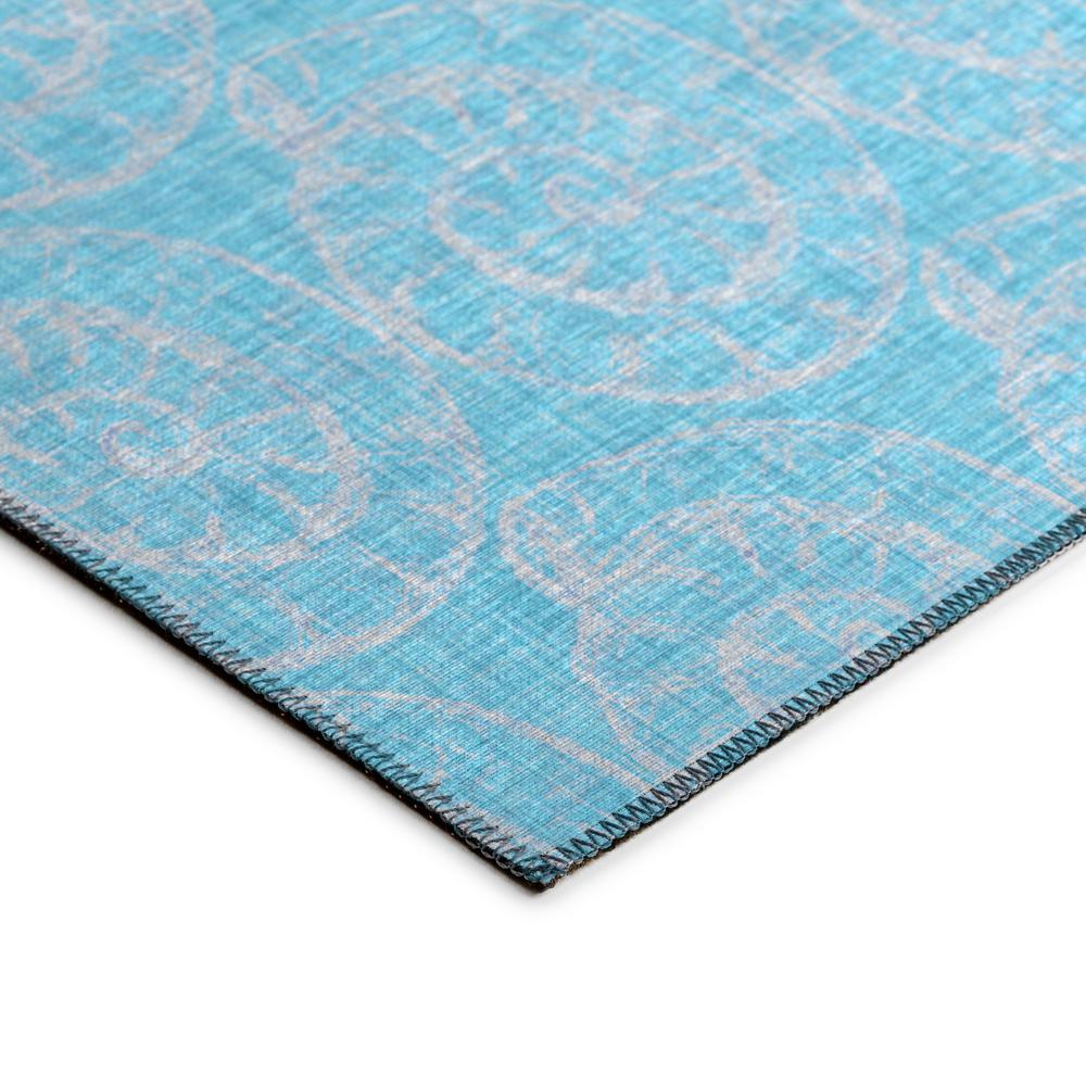 Indoor/Outdoor Surfside ASR41 Aqua Washable 9' x 12' Rug. Picture 4