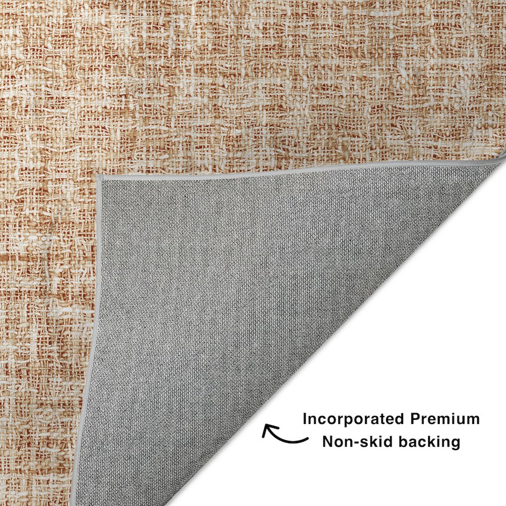 Luxury Washable Voyage VY1 Orange 9' x 12' Rug. Picture 4