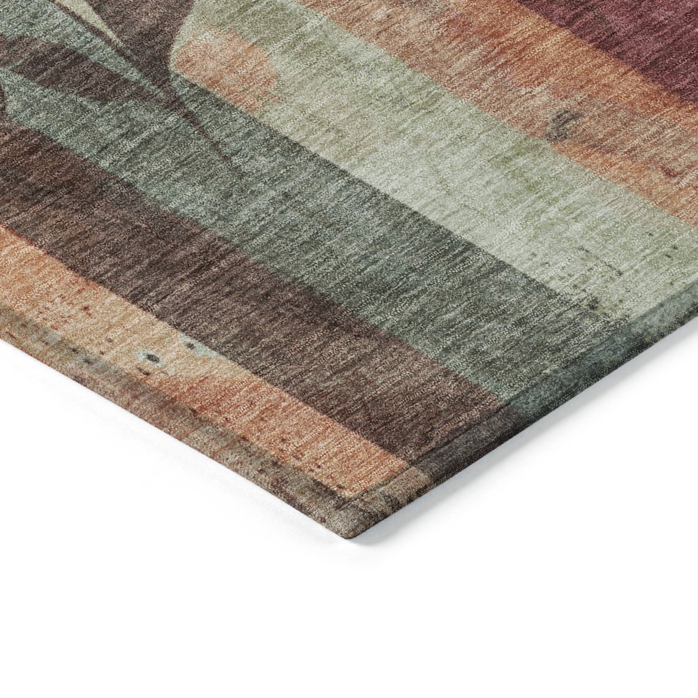 Machine Washable Indoor/Outdoor Chantille Terracotta 10' x 14' Rug. Picture 3