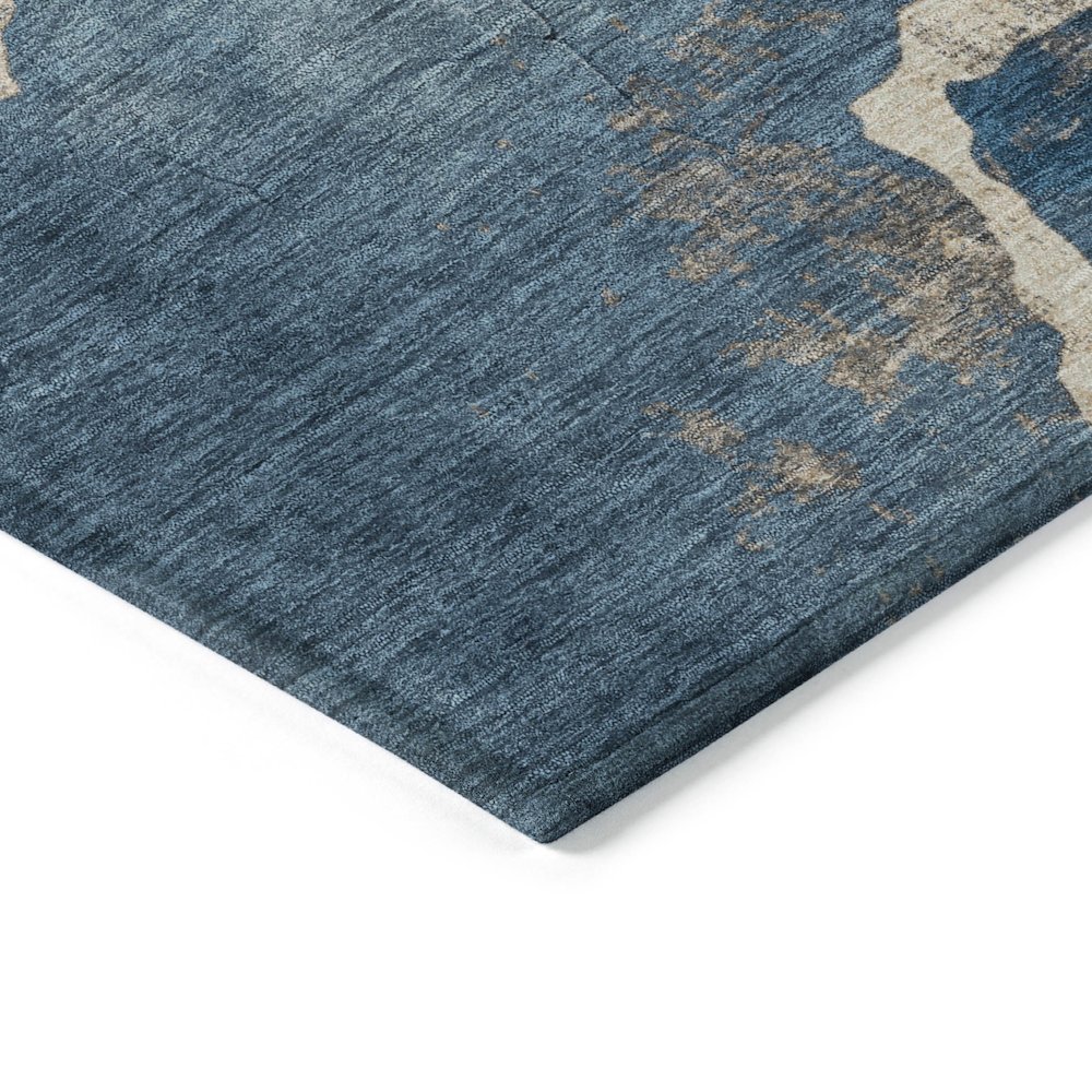 Machine Washable Indoor/Outdoor Chantille Navy 10' x 14' Rug. Picture 3