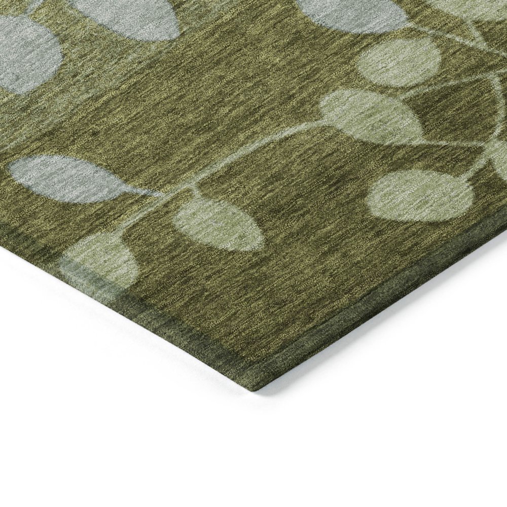 Machine Washable Indoor/Outdoor Chantille Olive 10' x 14' Rug. Picture 3