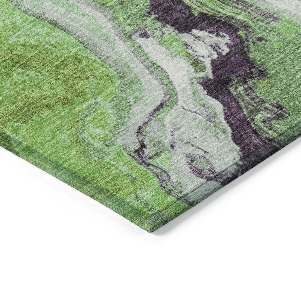 Machine Washable Indoor/Outdoor Chantille Green 10' x 14' Rug. Picture 3