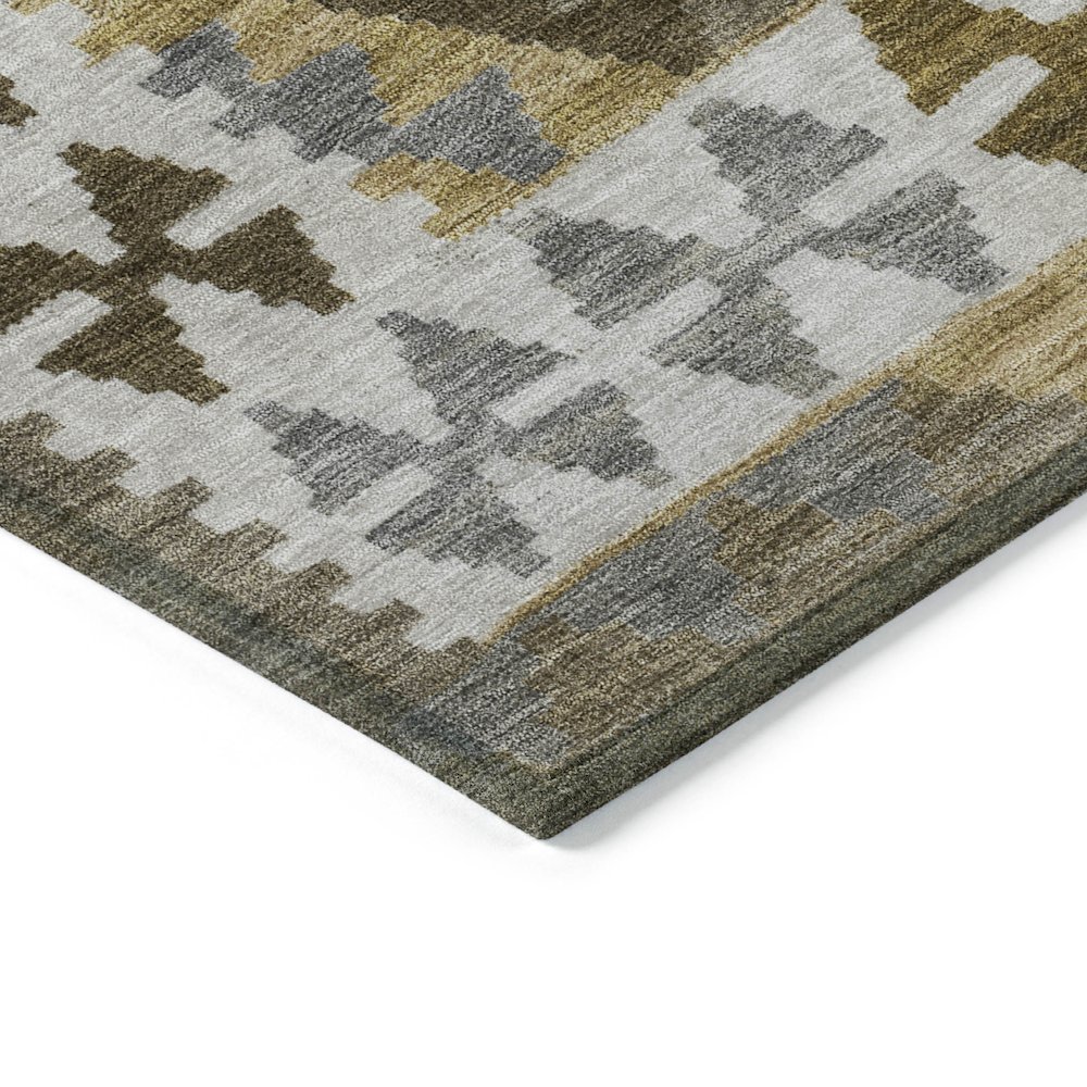 Machine Washable Indoor/Outdoor Chantille Brown 10' x 14' Rug. Picture 3
