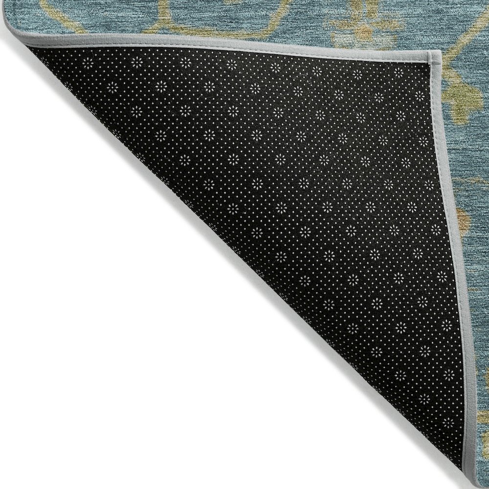 Machine Washable Indoor/Outdoor Chantille Teal 10' x 14' Rug. Picture 2