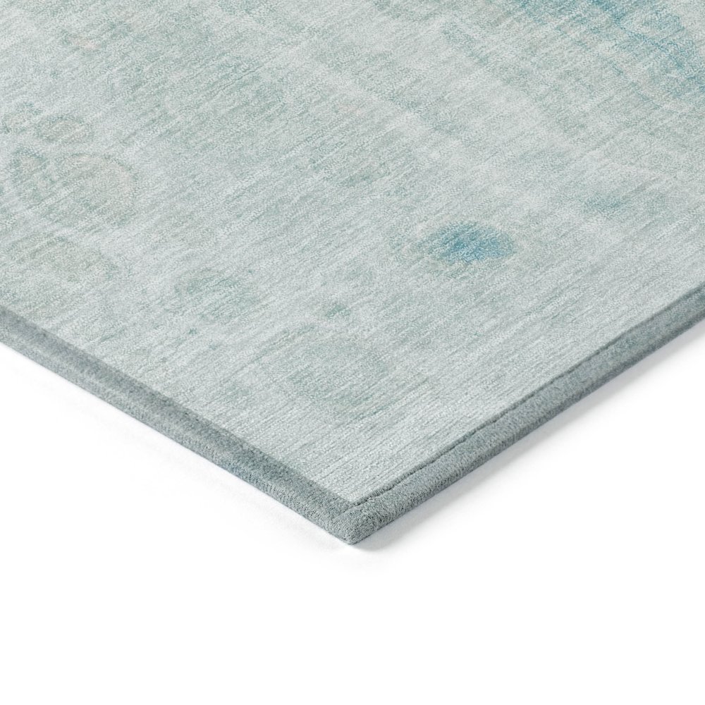 Machine Washable Indoor/Outdoor Chantille Teal 10' x 14' Rug. Picture 3