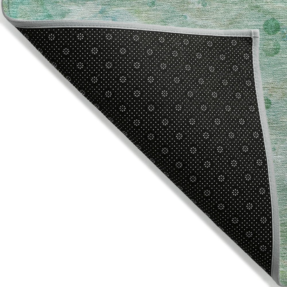 Machine Washable Indoor/Outdoor Chantille Teal 10' x 14' Rug. Picture 2