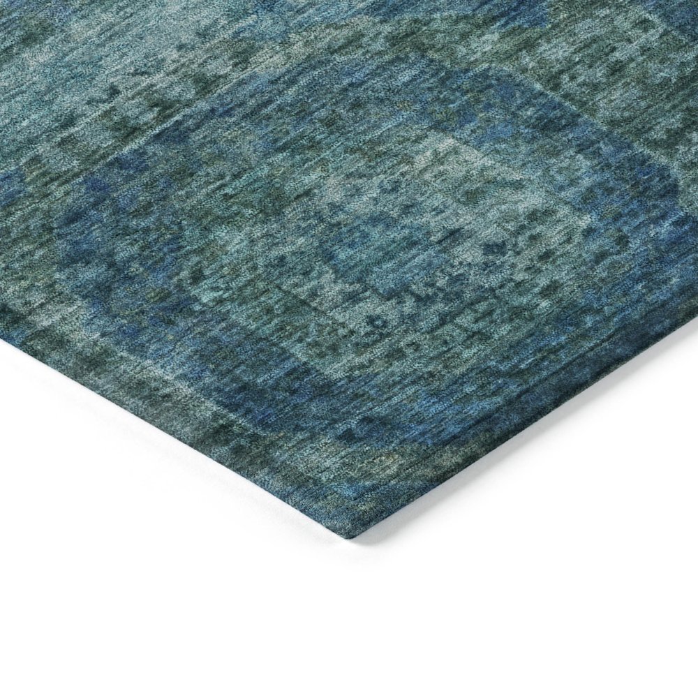 Machine Washable Indoor/Outdoor Chantille Blue 10' x 14' Rug. Picture 3