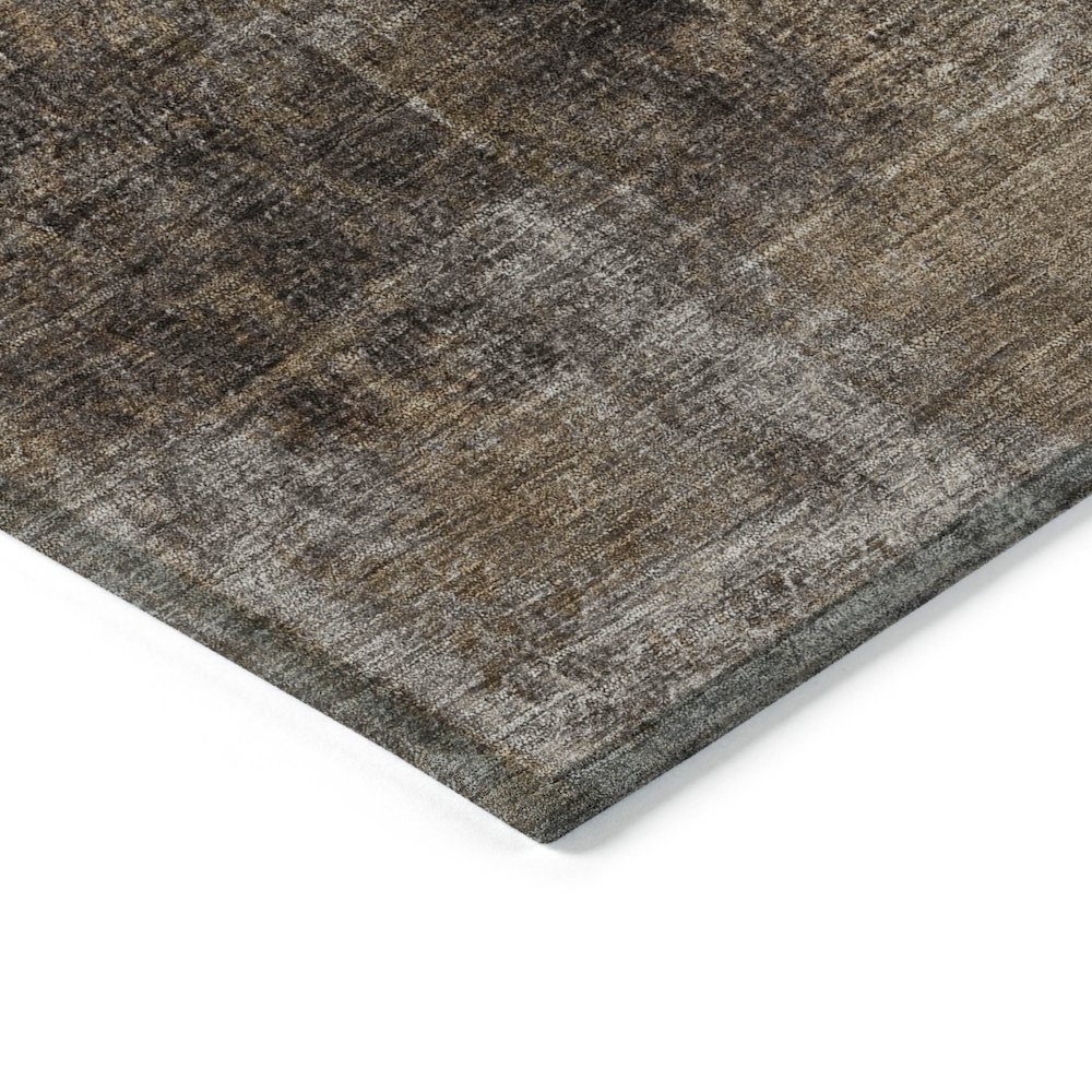 Machine Washable Indoor/Outdoor Chantille Brown 10' x 14' Rug. Picture 3