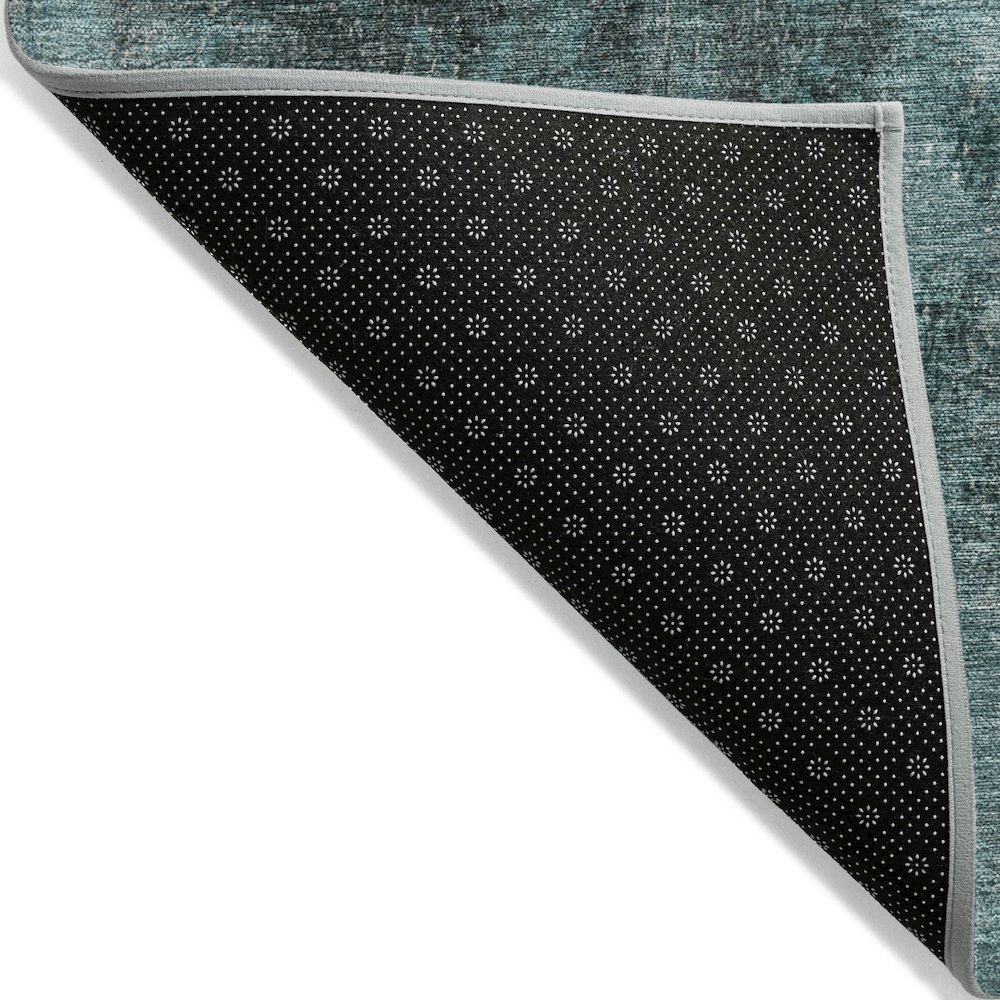 Machine Washable Indoor/Outdoor Chantille Teal 10' x 14' Rug. Picture 2