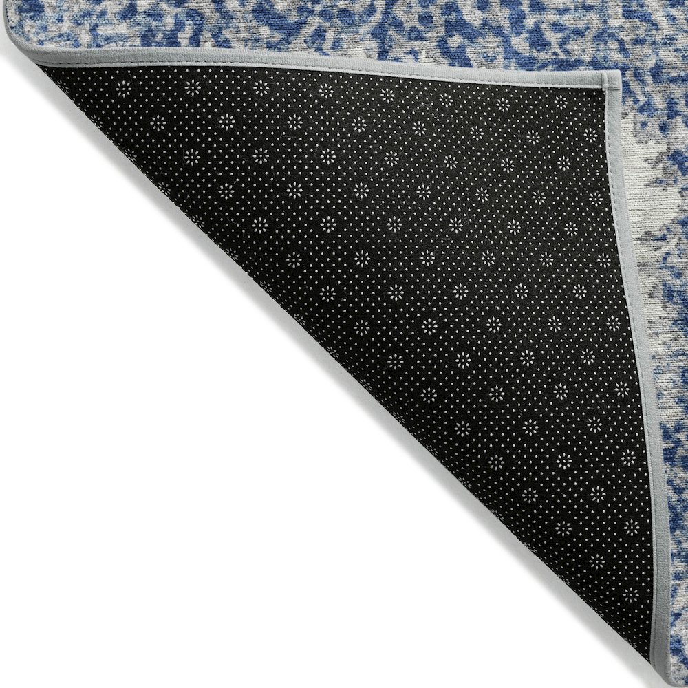 Machine Washable Indoor/Outdoor Chantille Navy 10' x 14' Rug. Picture 2