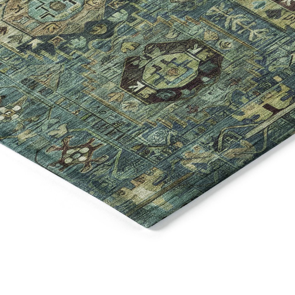 Machine Washable Indoor/Outdoor Chantille ACN2024 Teal 10' x 14' Rug. Picture 3
