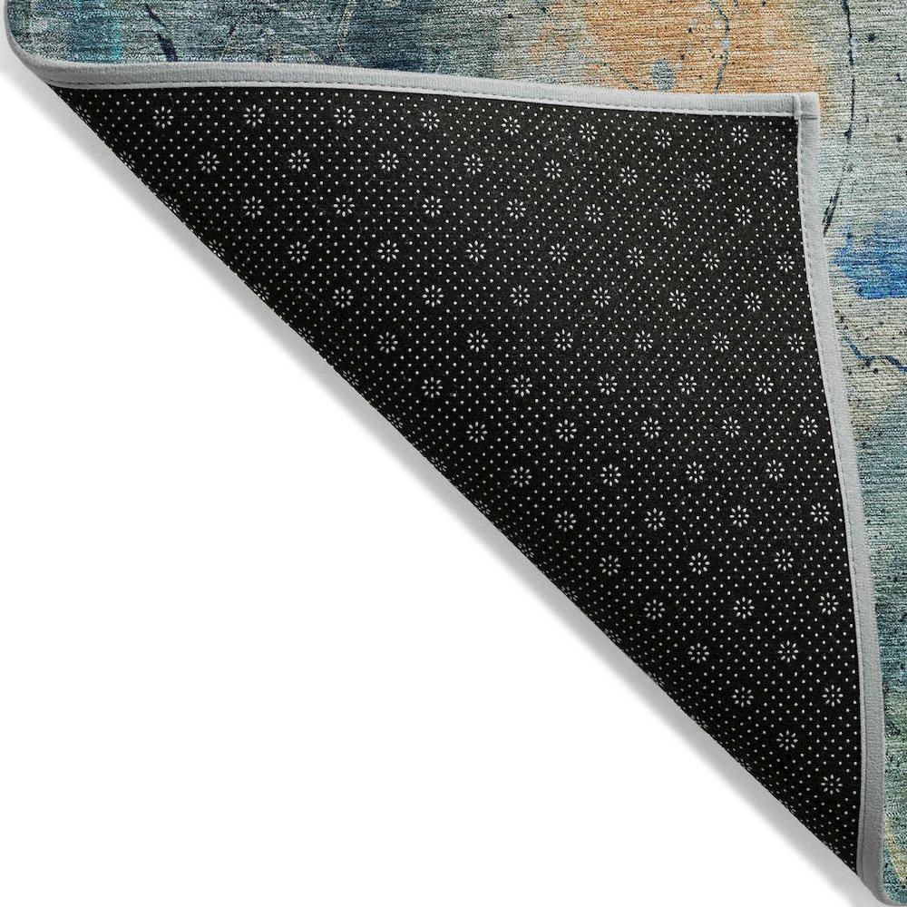 Machine Washable Indoor/Outdoor Chantille ACN2032 Teal 10' x 14' Rug. Picture 2