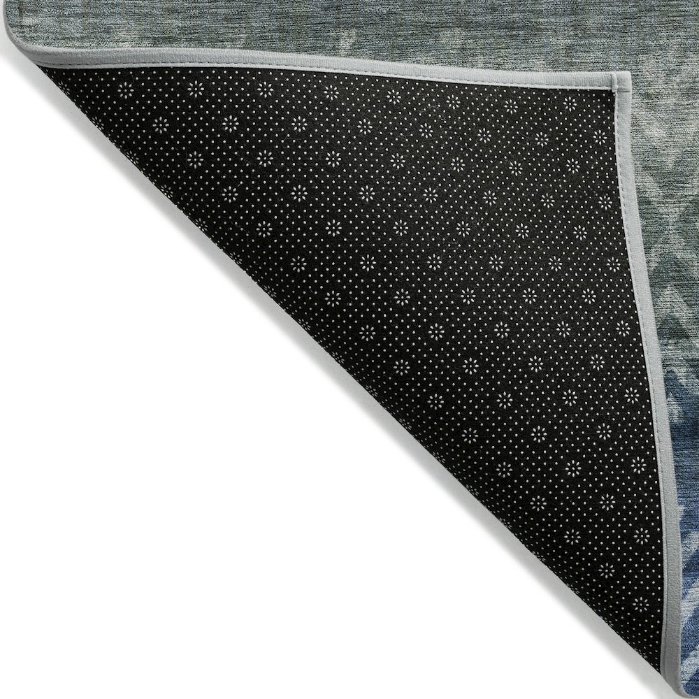 Machine Washable Indoor/Outdoor Chantille ACN2042 Blue 10' x 14' Rug. Picture 2