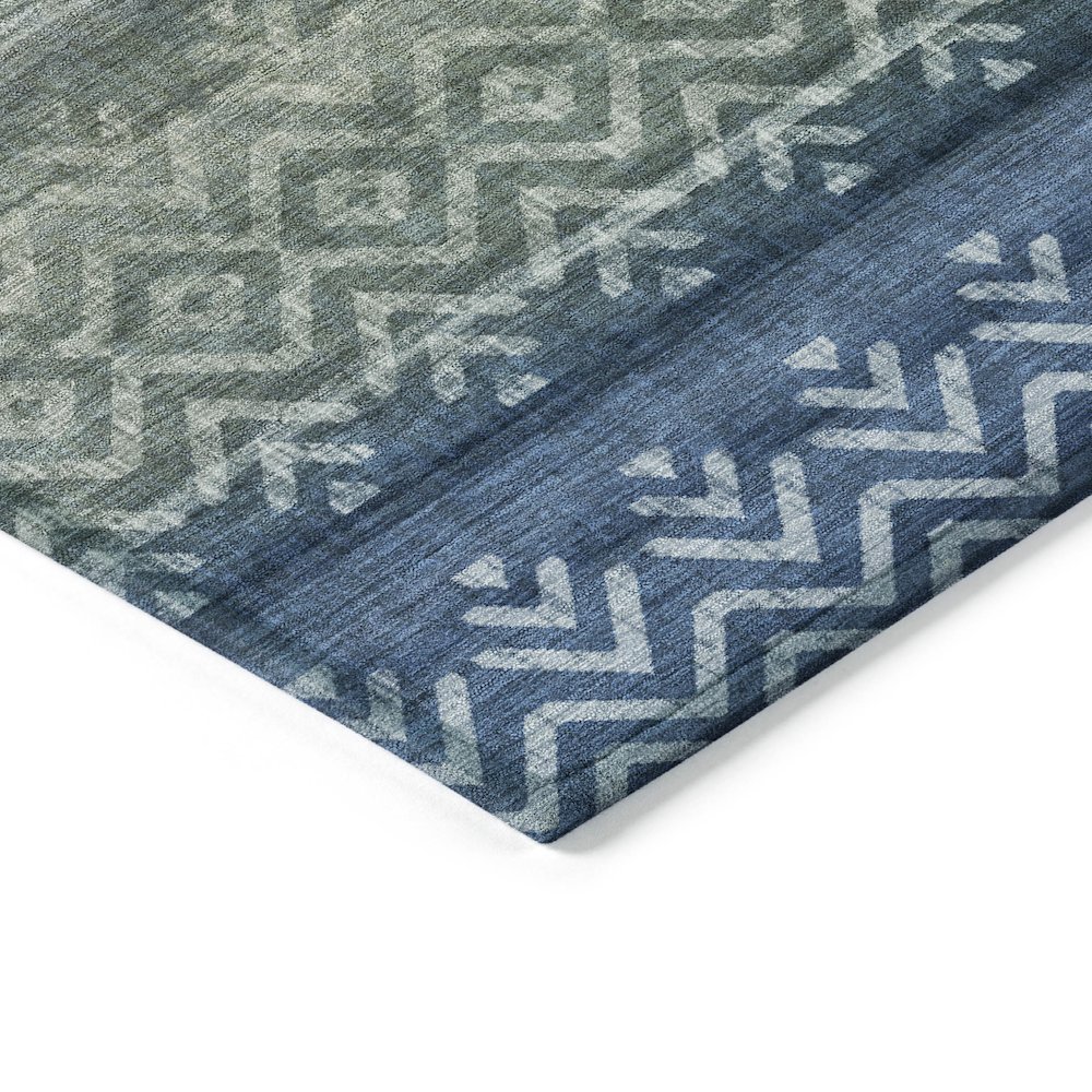 Machine Washable Indoor/Outdoor Chantille ACN2042 Blue 10' x 14' Rug. Picture 3