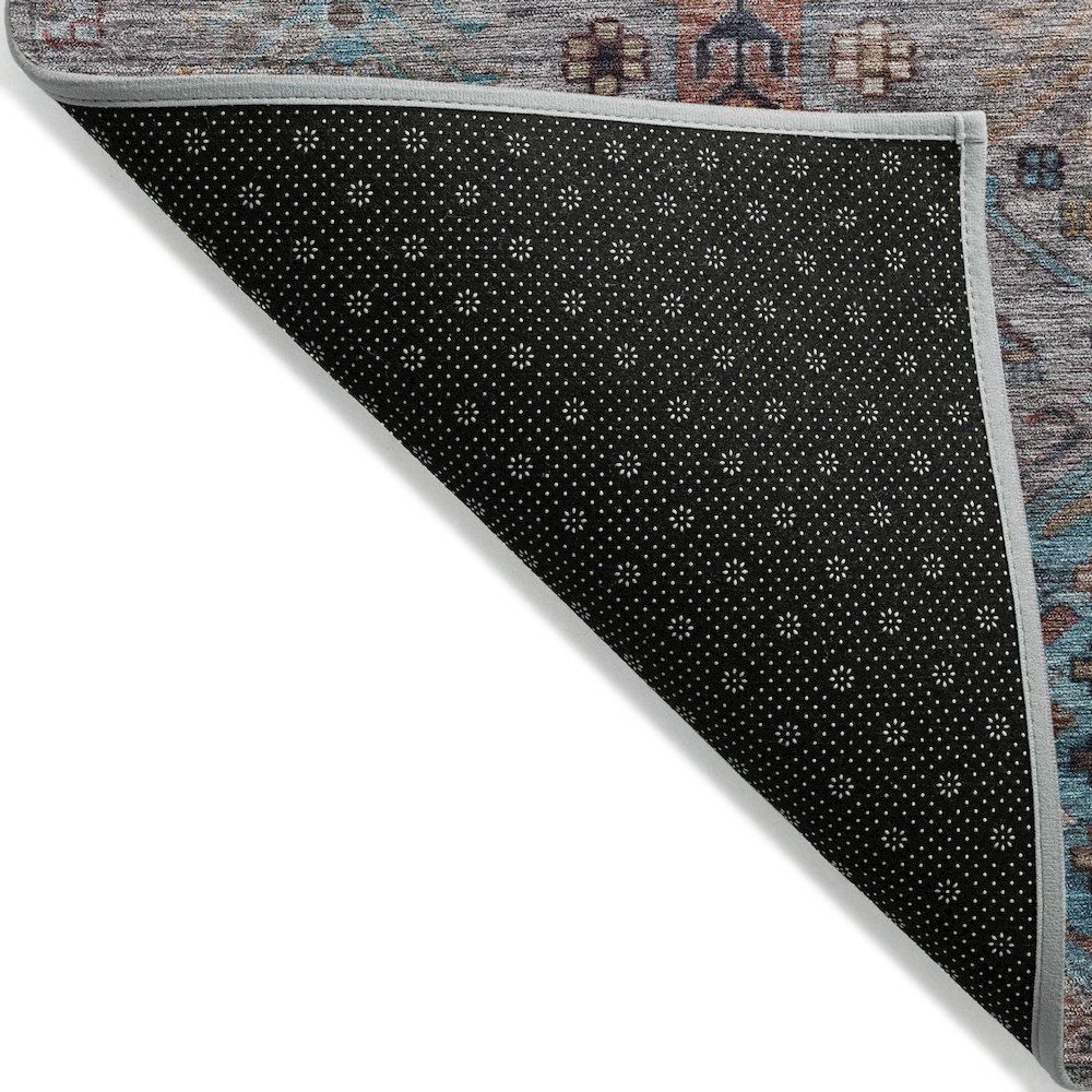 Machine Washable Indoor/Outdoor Chantille ACN2047 Gray 10' x 14' Rug. Picture 2