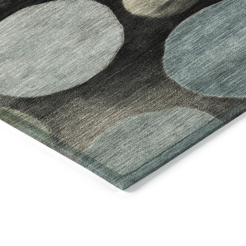 Machine Washable Indoor/Outdoor Chantille ACN2062 Black 10' x 14' Rug. Picture 3
