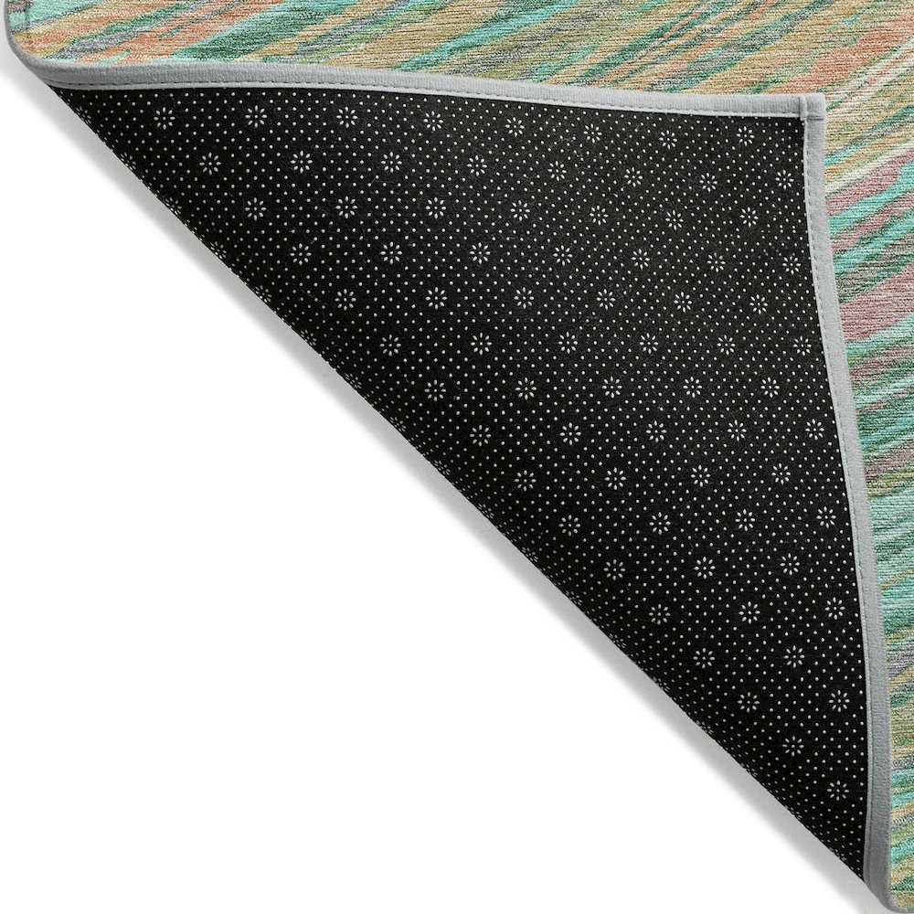 Machine Washable Indoor/Outdoor Chantille ACN2094 Teal 10' x 14' Rug. Picture 2