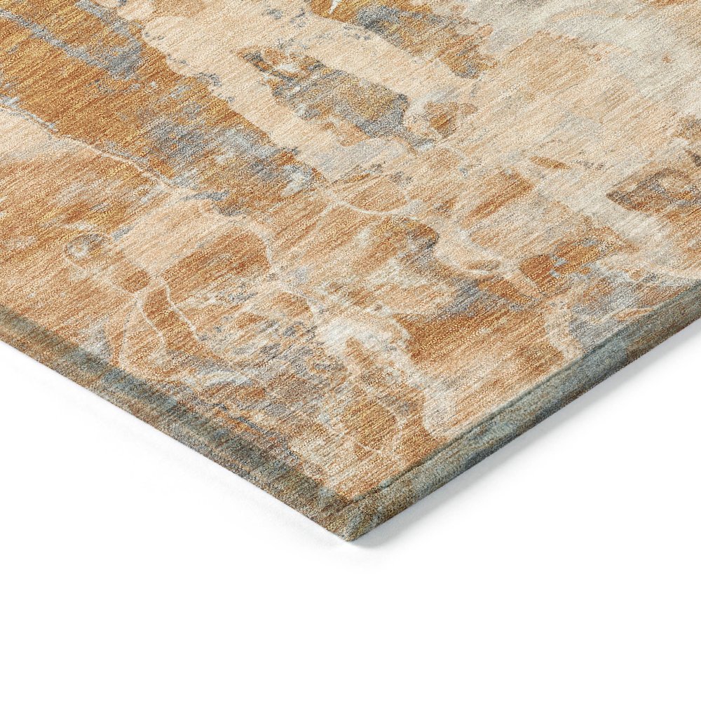 Machine Washable Indoor/Outdoor Chantille ACN2120 Orange 10' x 14' Rug. Picture 3