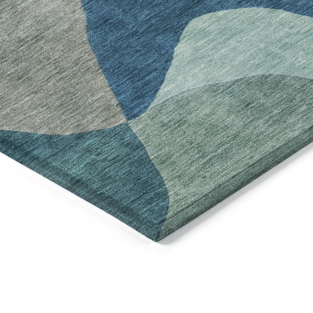 Machine Washable Indoor/Outdoor Chantille ACN2141 Teal 10' x 14' Rug. Picture 3