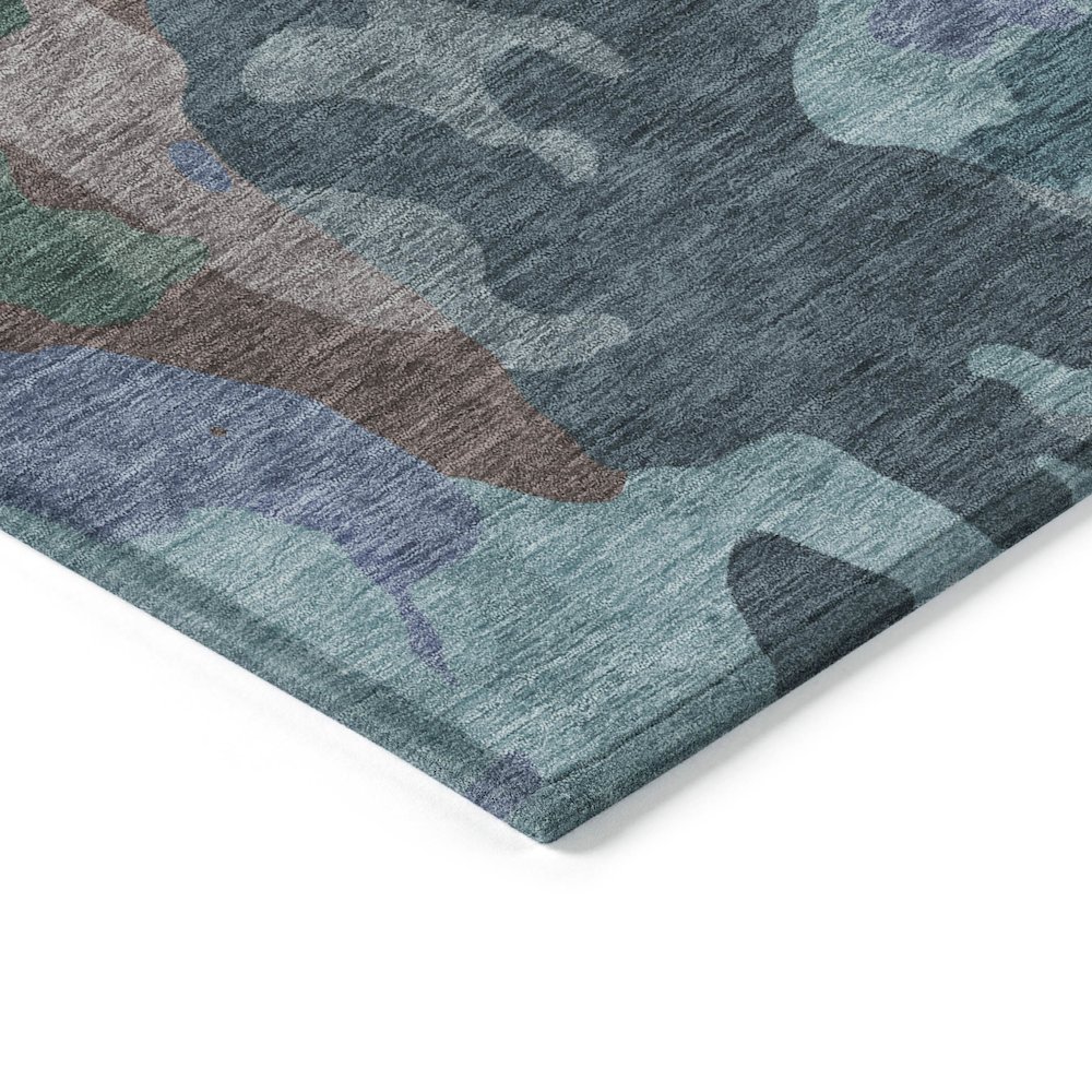Machine Washable Indoor/Outdoor Chantille ACN2161 Teal 10' x 14' Rug. Picture 3