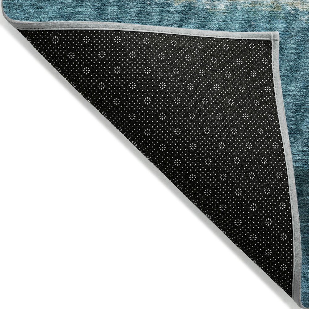 Machine Washable Indoor/Outdoor Chantille ACN2169 Teal 10' x 14' Rug. Picture 2