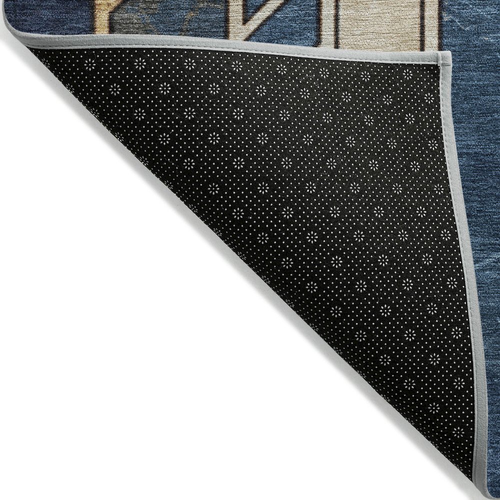 Machine Washable Indoor/Outdoor Chantille ACN2176 Blue 10' x 14' Rug. Picture 2
