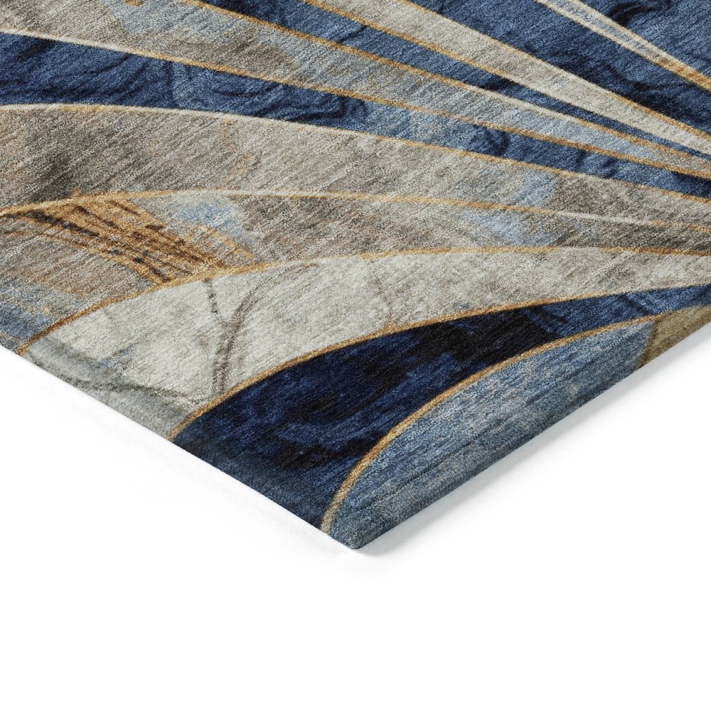 Machine Washable Indoor/Outdoor Chantille ACN2177 Navy 10' x 14' Rug. Picture 3