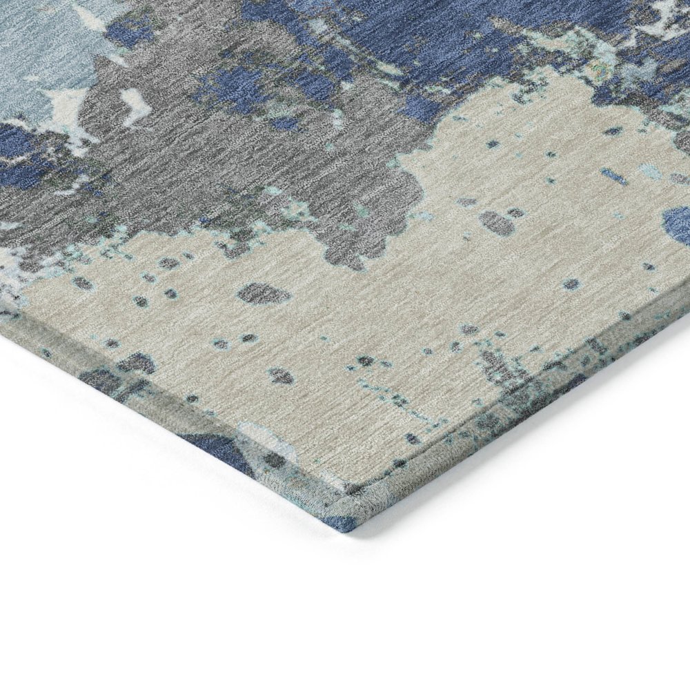 Machine Washable Indoor/Outdoor Chantille ACN2217 Denim 10' x 14' Rug. Picture 3
