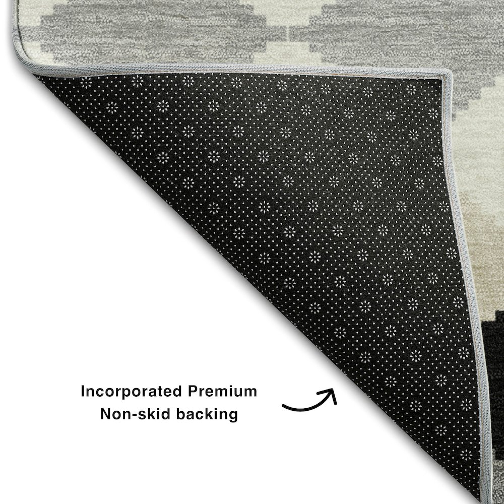 Premium Machine Washable Mayfield AMF1007 Black 10' x 14' Rug. Picture 2