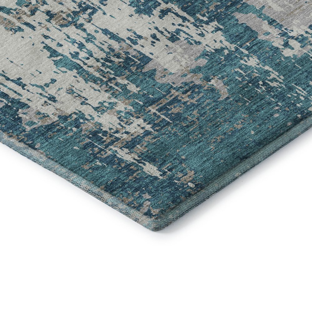 Premium Machine Washable Mayfield AMF1008 Teal 10' x 14' Rug. Picture 3