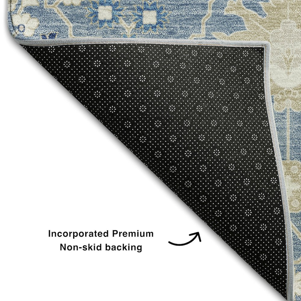 Premium Machine Washable Mayfield AMF1009 Denim 10' x 14' Rug. Picture 2