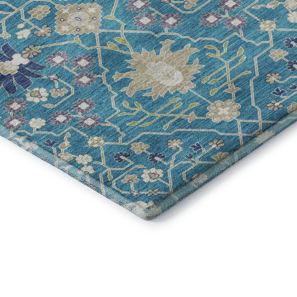 Premium Machine Washable Mayfield AMF1009 Teal 10' x 14' Rug. Picture 3