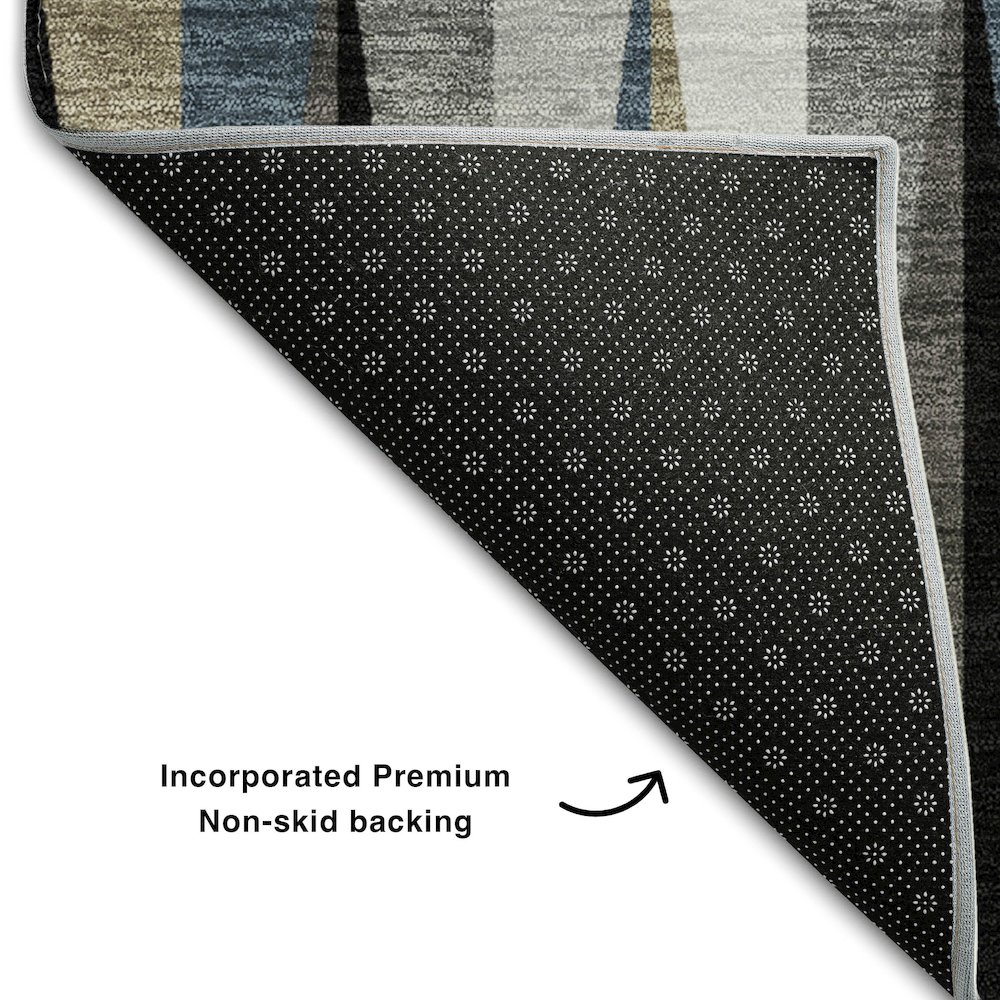 Premium Machine Washable Mayfield AMF1012 Black 10' x 14' Rug. Picture 2