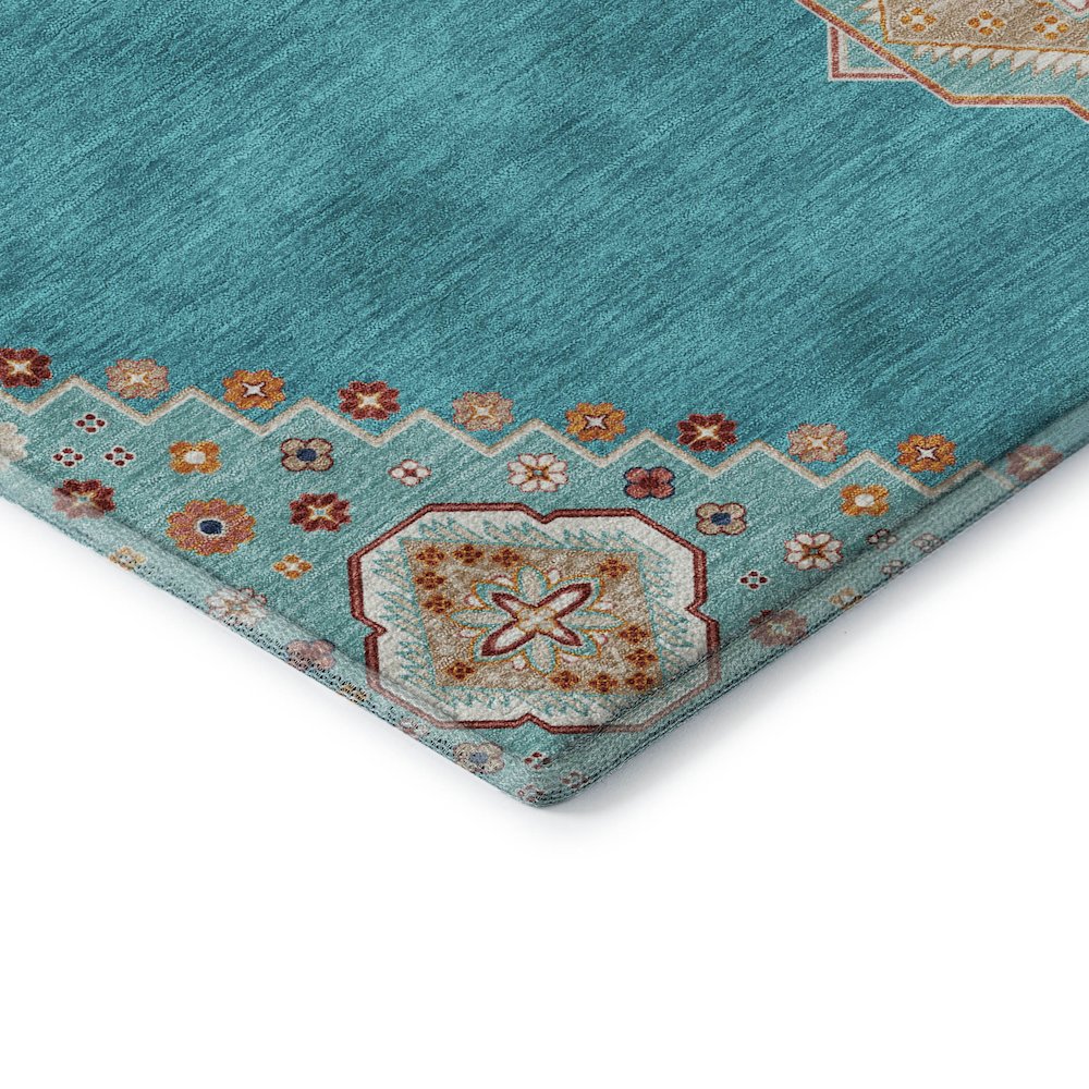 Premium Machine Washable Mayfield AMF1014 Teal 10' x 14' Rug. Picture 3