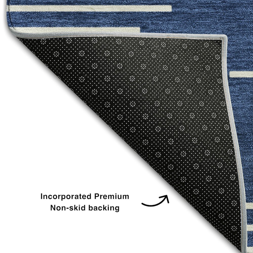 Premium Machine Washable Mayfield AMF1016 Navy 10' x 14' Rug. Picture 2