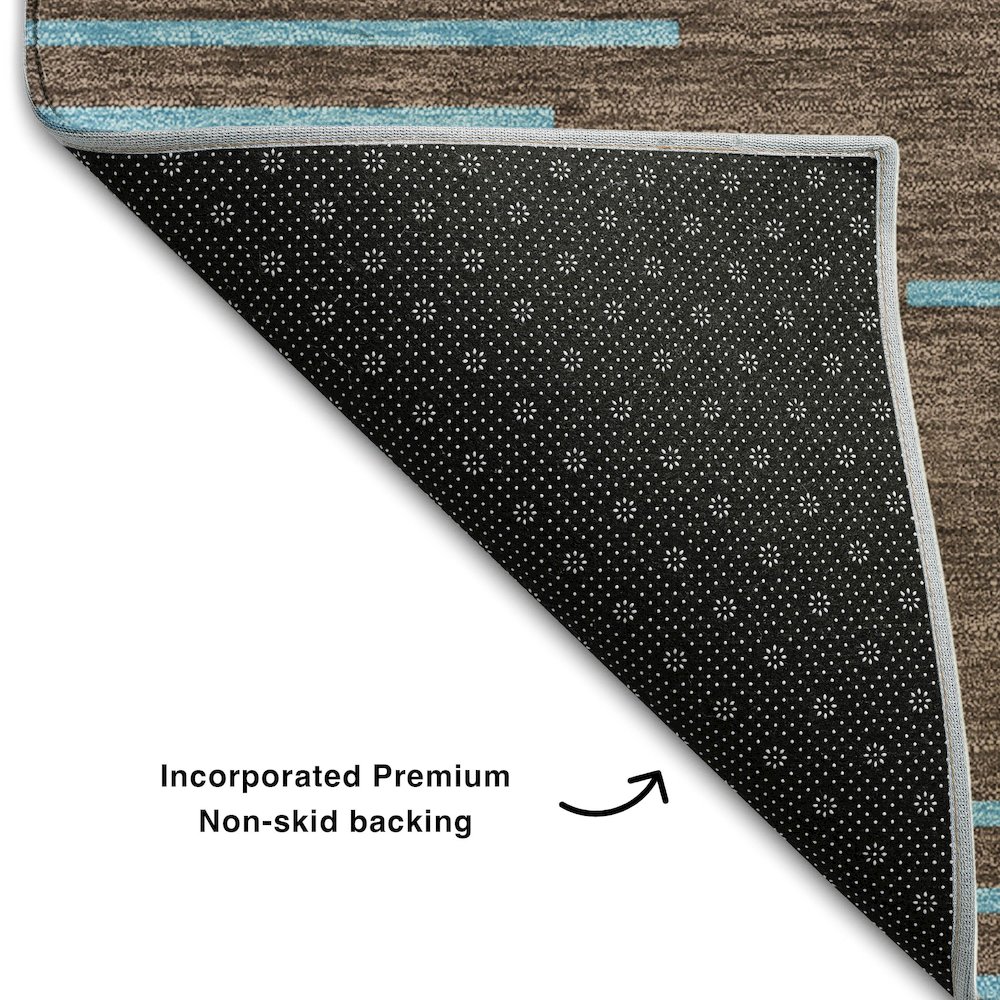 Premium Machine Washable Mayfield AMF1017 Brown 10' x 14' Rug. Picture 2