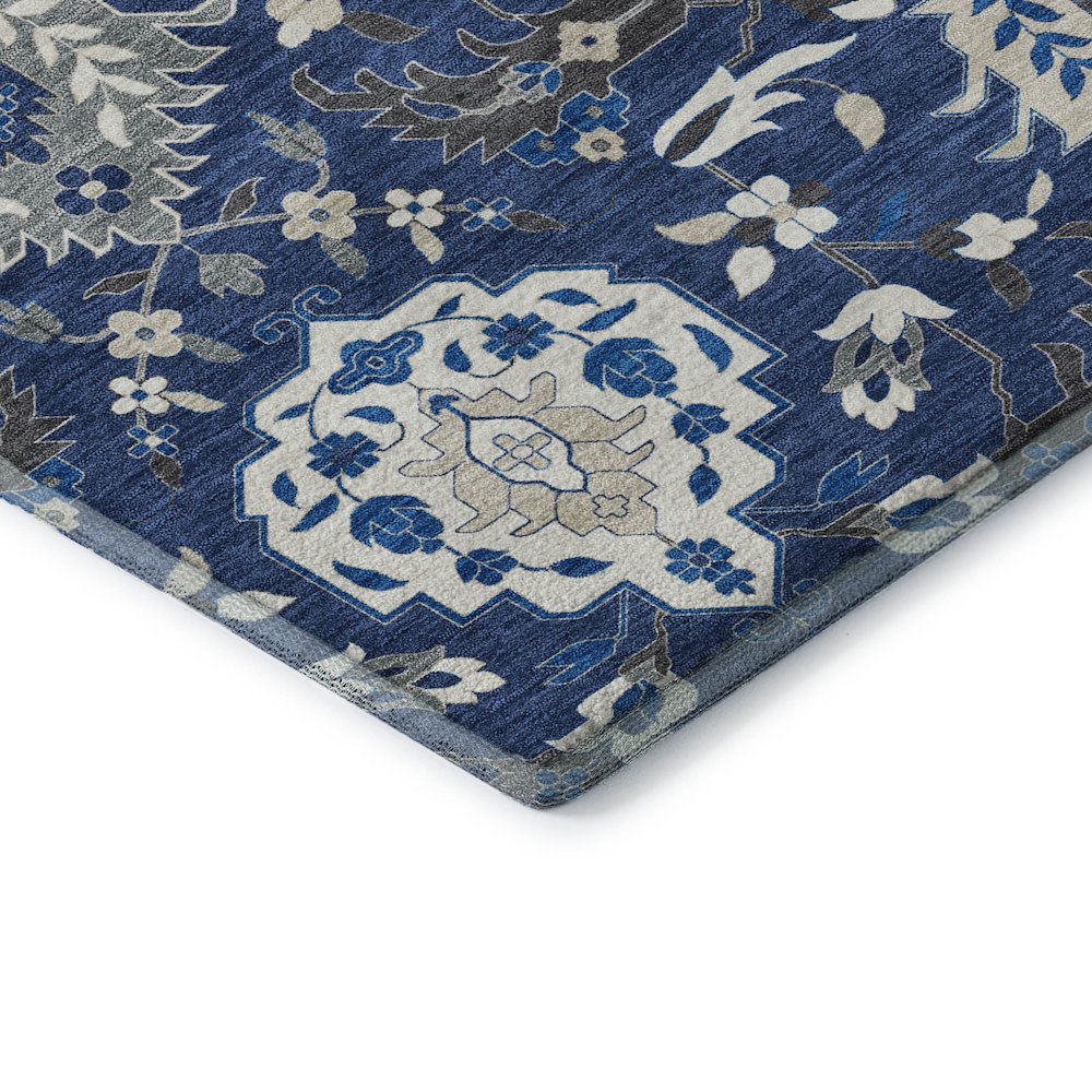 Premium Machine Washable Mayfield AMF1026 Navy 10' x 14' Rug. Picture 3