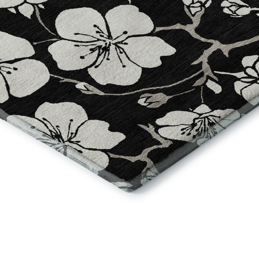 Premium Machine Washable Mayfield AMF1032 Black 10' x 14' Rug. Picture 3