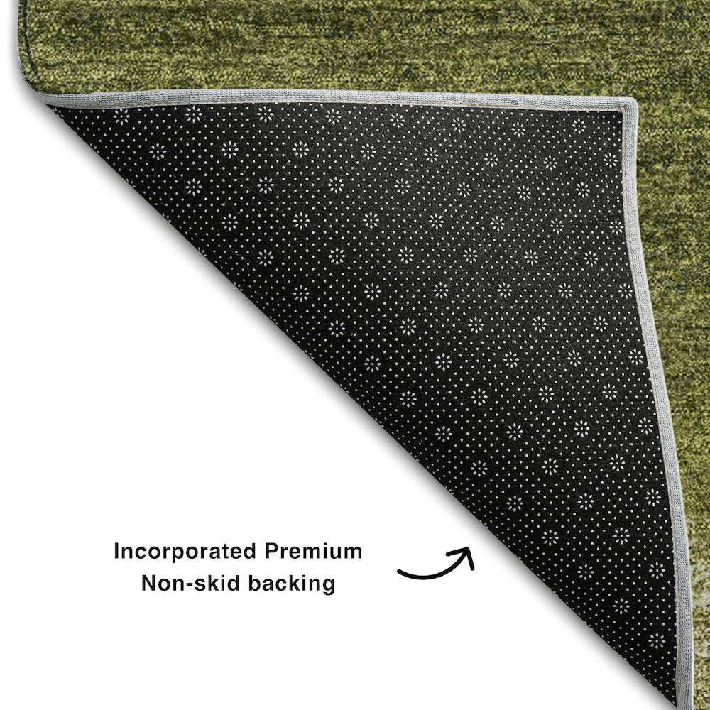 Premium Machine Washable Mayfield AMF1033 Olive 10' x 14' Rug. Picture 2